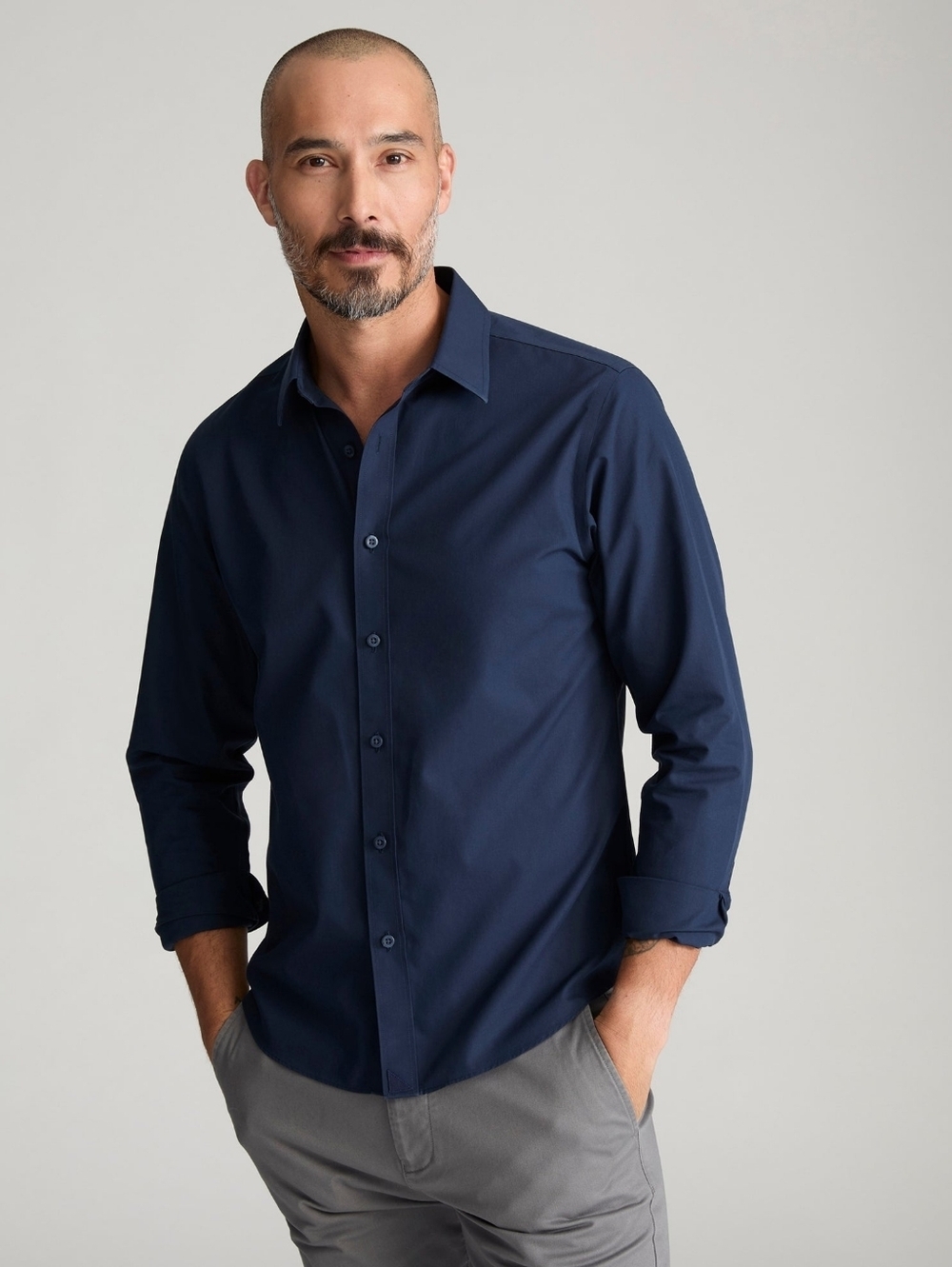 Untuckit Men's Button-Up Shirt - Navy Blue, Size XXL